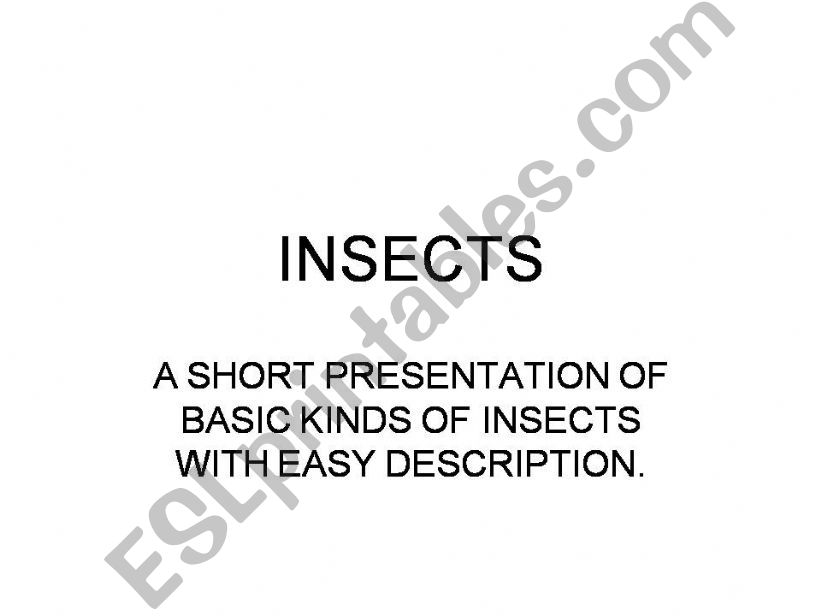 INSECTS PRESENTATION powerpoint