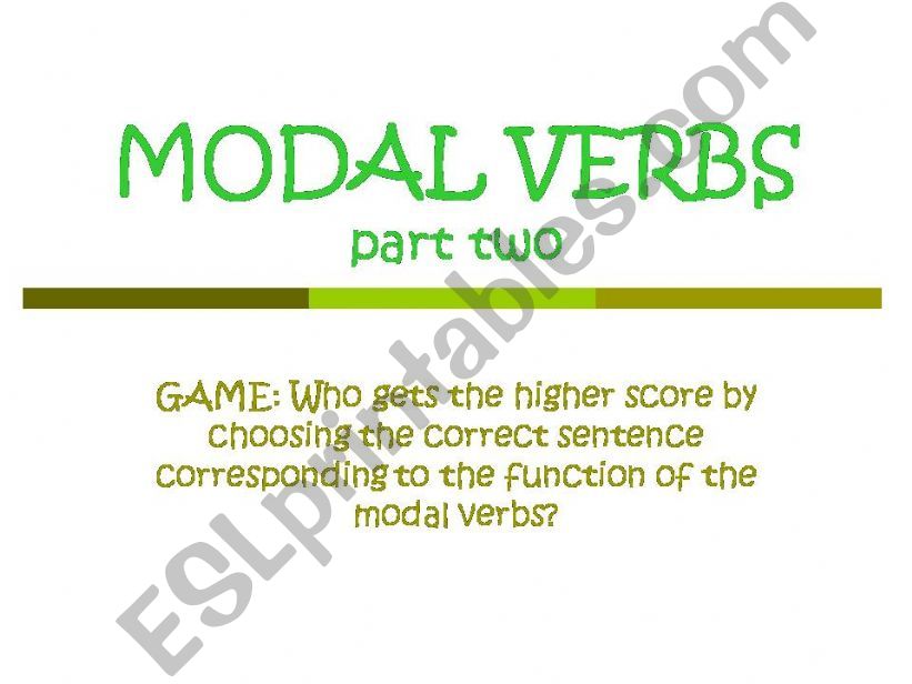 Modal Verbs part 2 powerpoint
