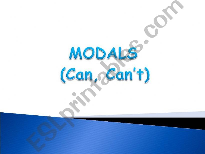 Modals (can, cant) powerpoint