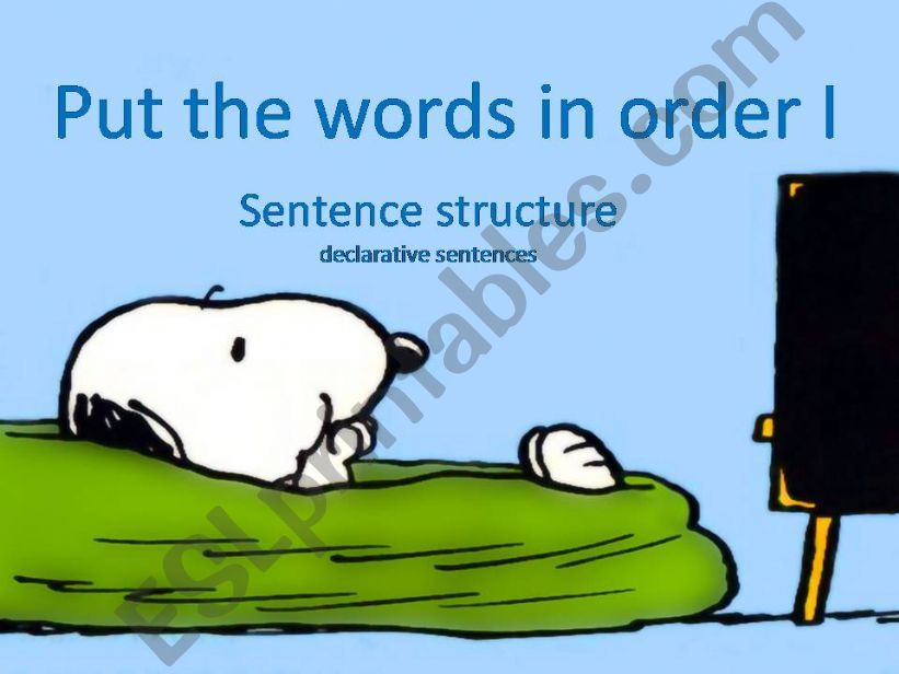 How to build sentences(declarative sentences) 1