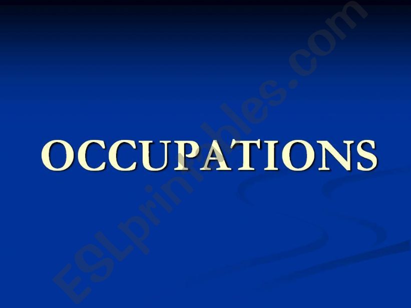 Occupations and verb be affirmative sentences.