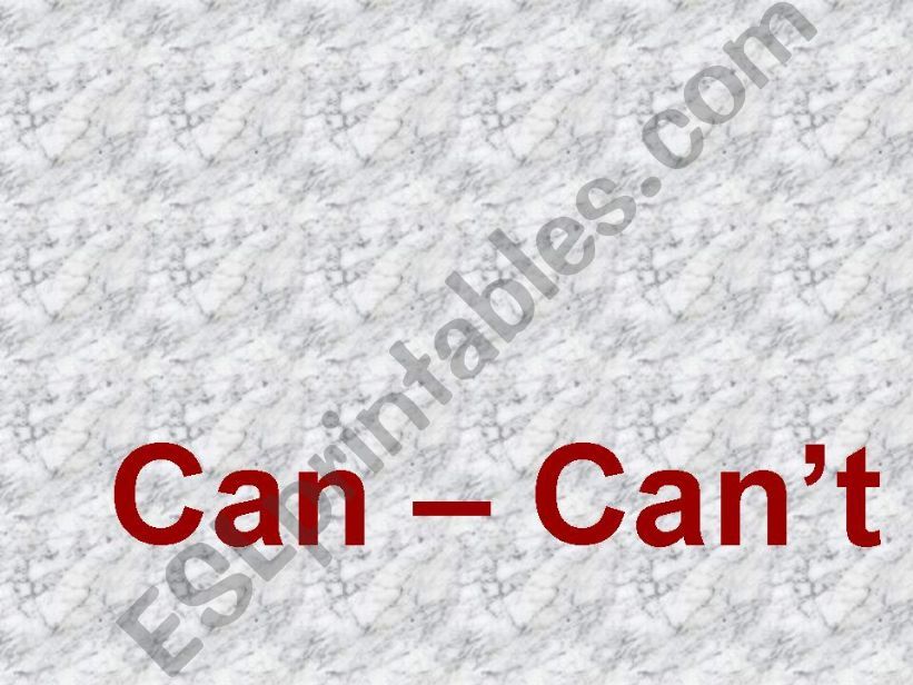 Can - Can´t powerpoint