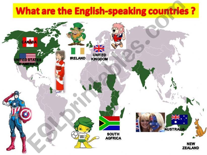 the english speaking world powerpoint