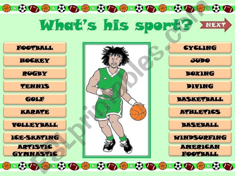 SPORTS GAME (part 2) powerpoint