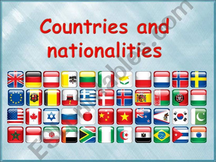 Countries and nationalities powerpoint