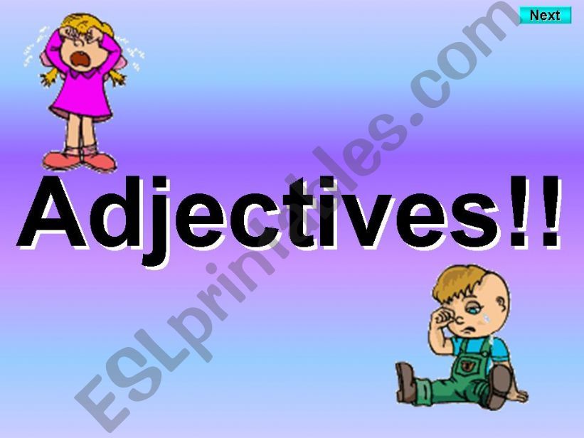 Adjectives - Kims Game powerpoint