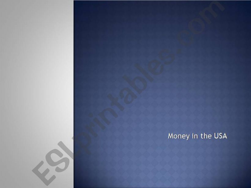 MONEY IN THE USA powerpoint