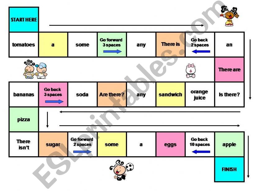 Countable and Uncountable Nouns board game