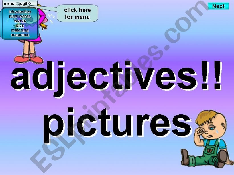 Adjectives - Kims Game - Pictures