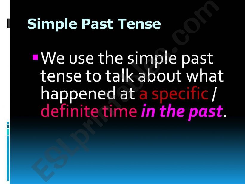Simple Past Tense Regular Verbs