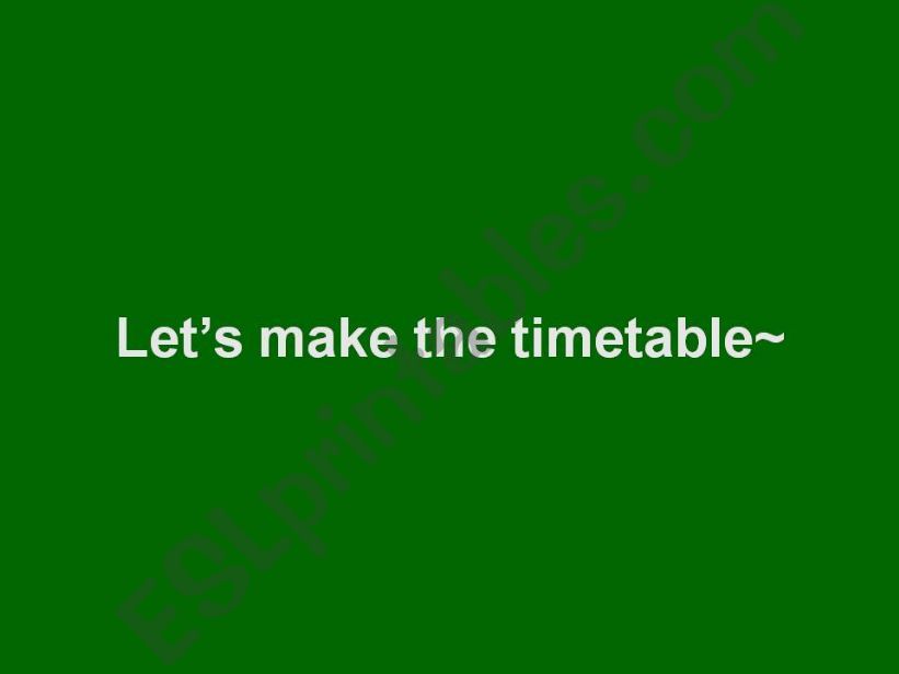 timetable activity powerpoint