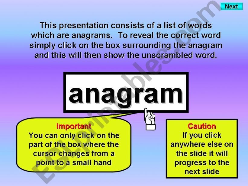 Adjectives - anagrams powerpoint