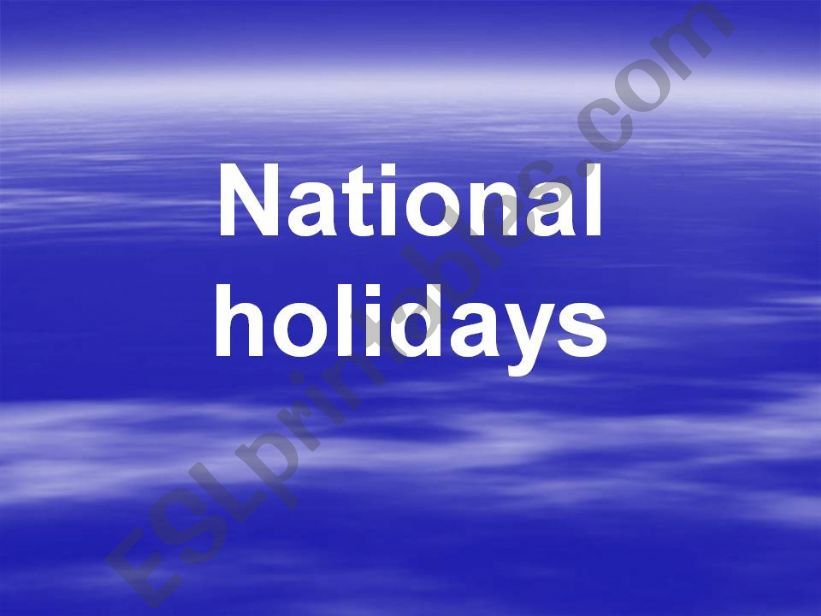 National holidays powerpoint