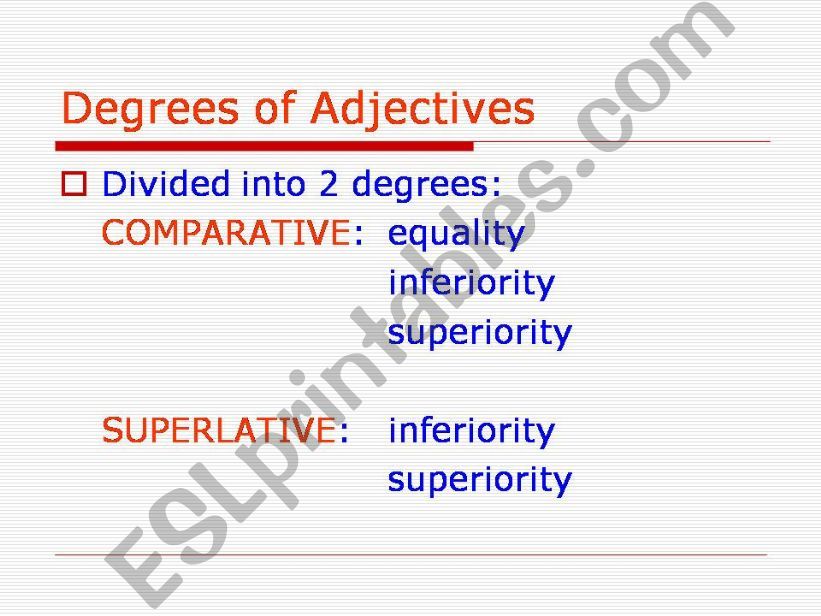 Degrees of Adjectives powerpoint