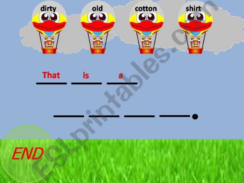 Adjective Order (oppinion, size, age, purpose and noun) part 2
