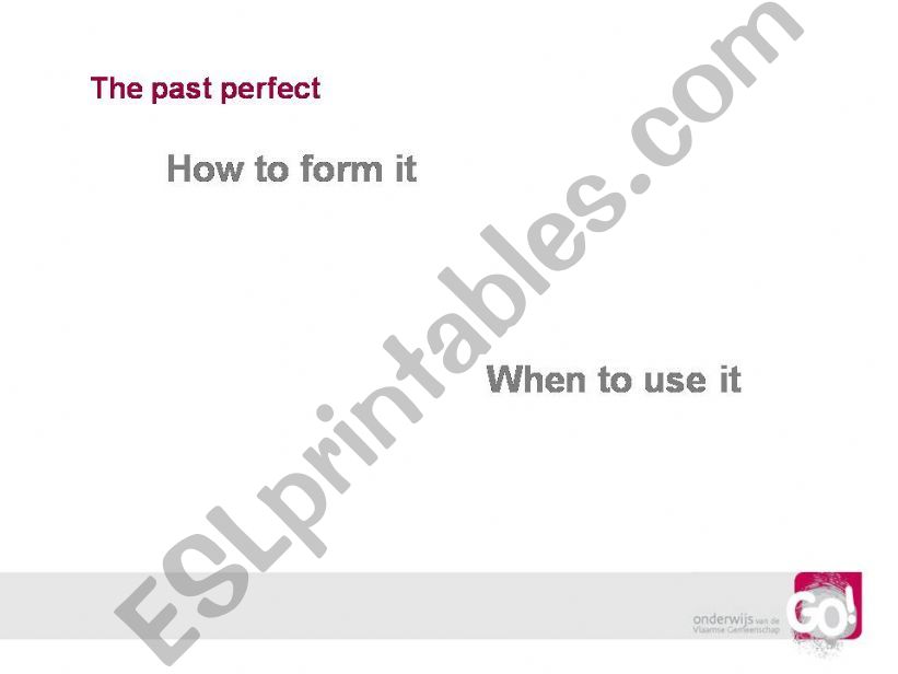Past perfect explanation powerpoint