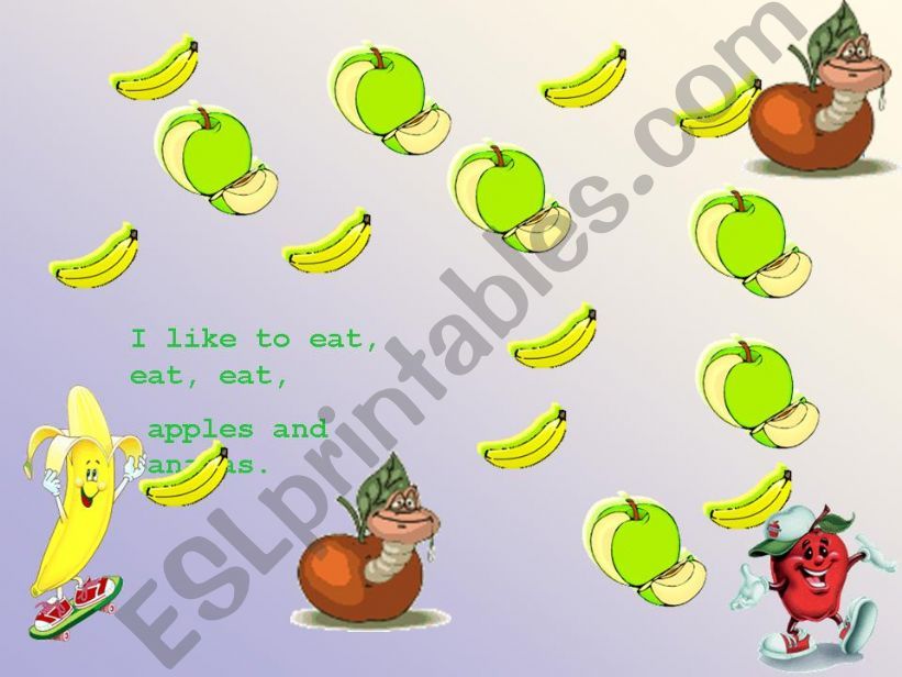 I LIKE TO EAT APPLES AND BANANAS