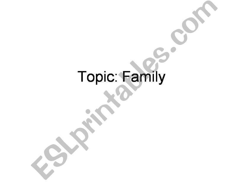 Family vocabulary powerpoint