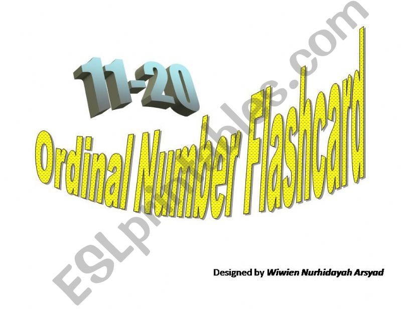 Ordinal Number Flashcard with Powerpuff Girls
