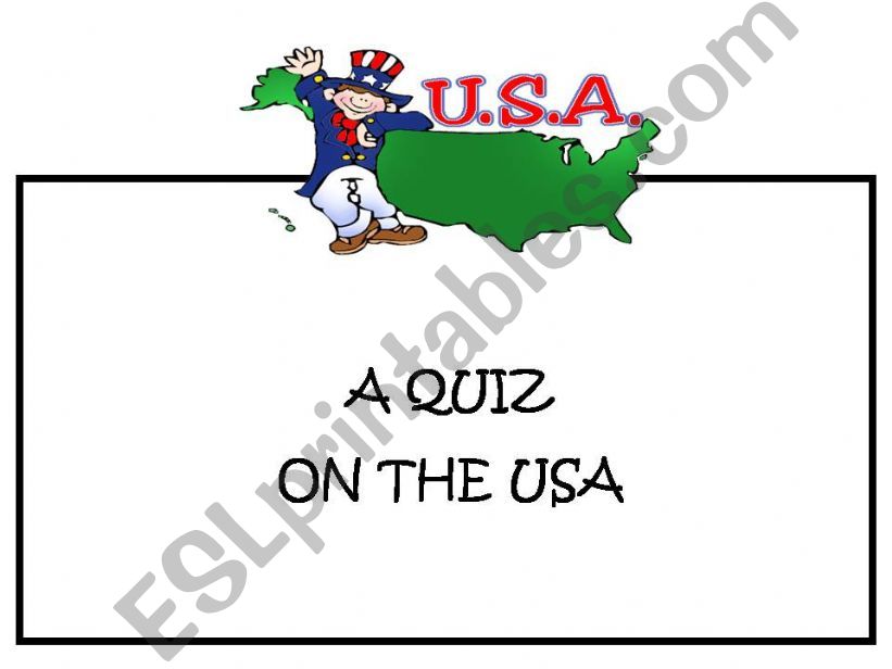 A Quiz On the USA powerpoint