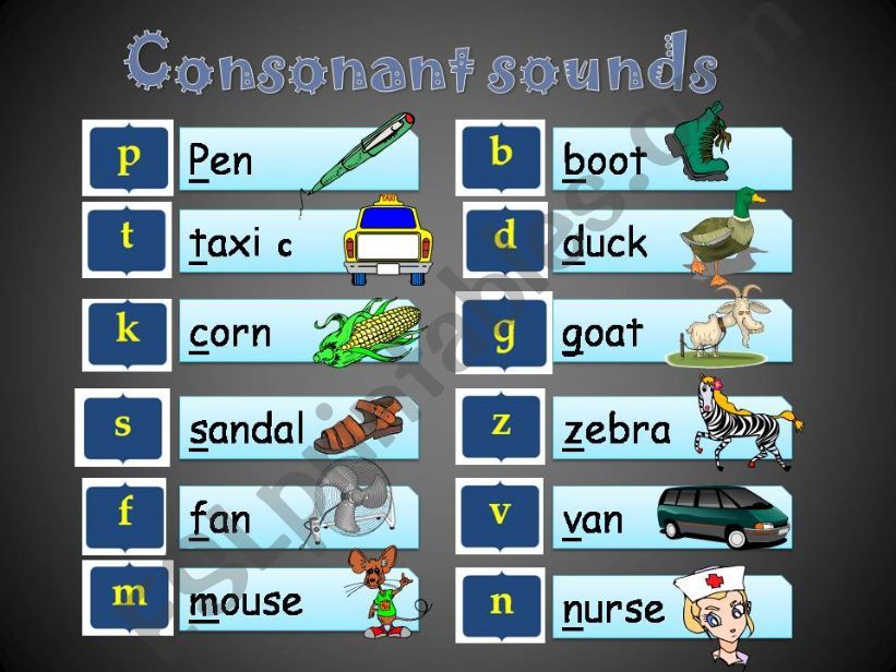 Consonant sounds powerpoint