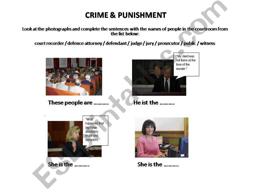 Crime and punishment - vocabulary
