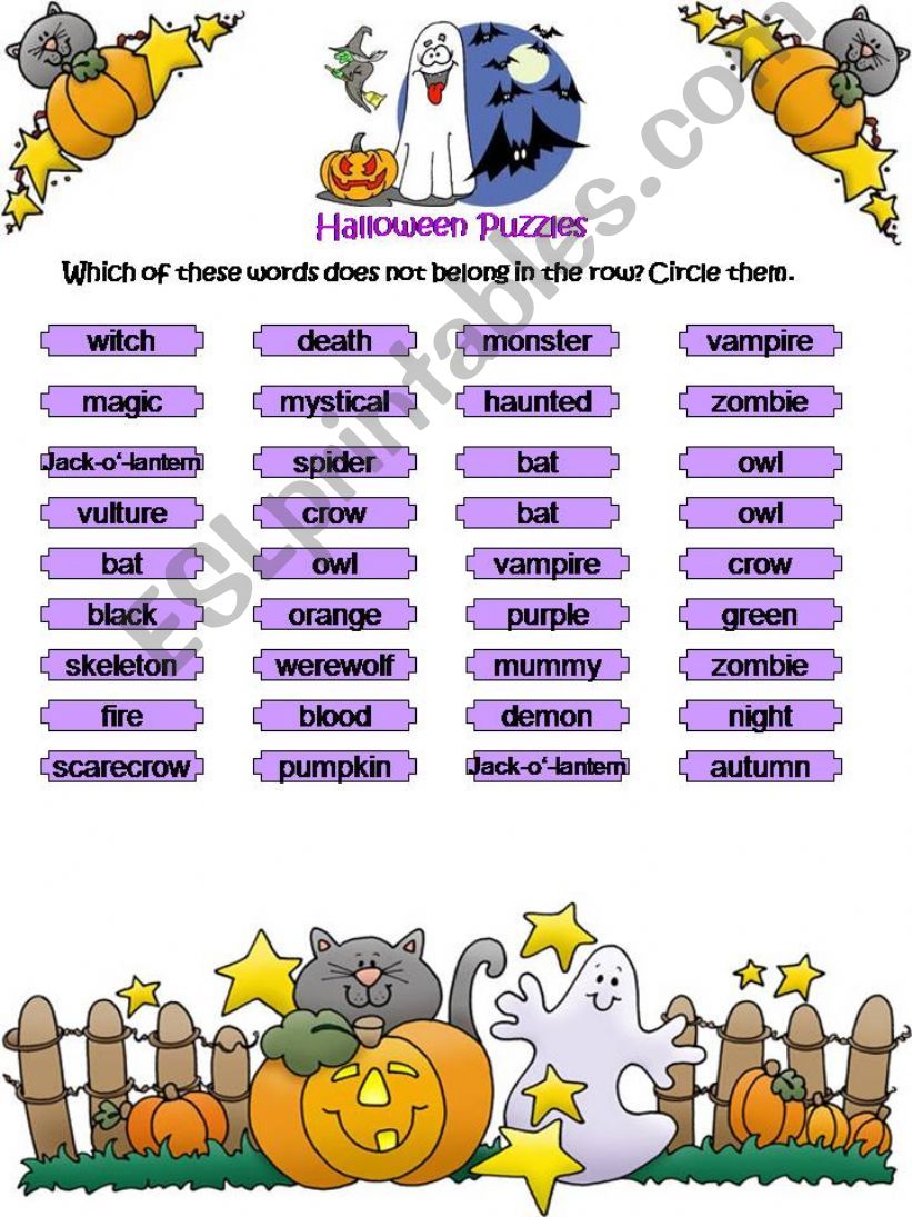 Halloween Puzzles powerpoint