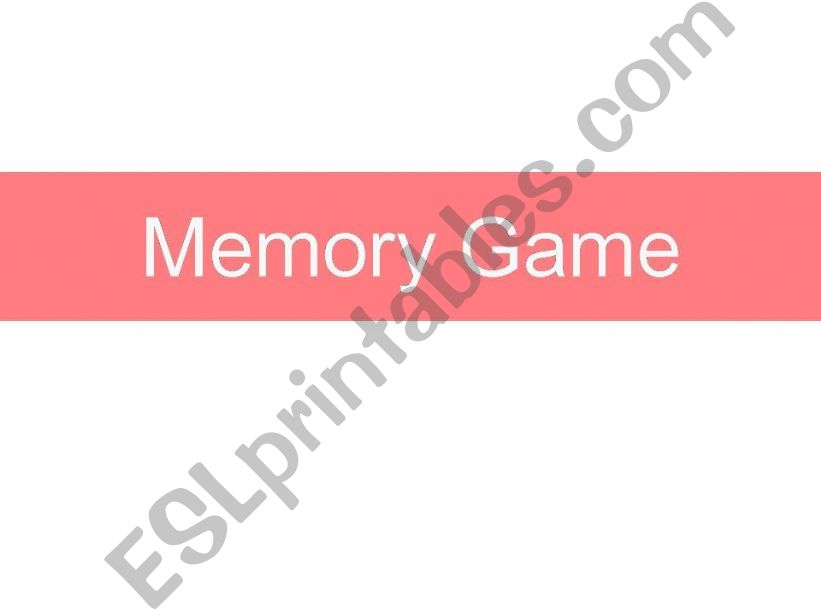 Memory game powerpoint