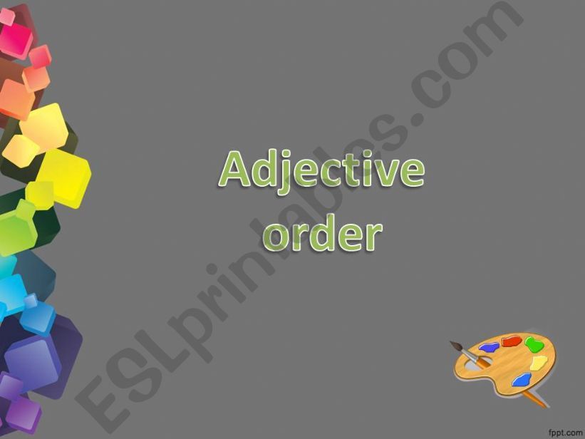 Adjective Order powerpoint
