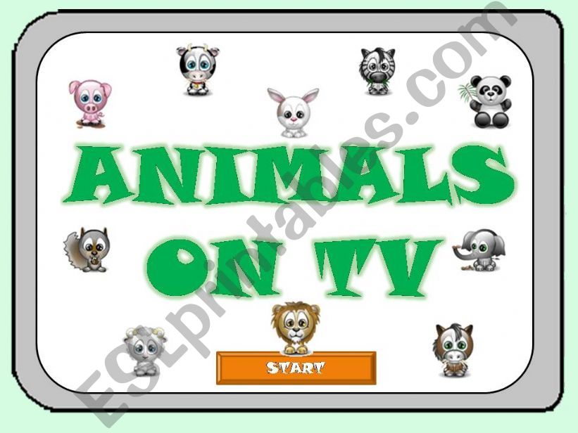 ANIMALS ON TV - Part 1 - powerpoint