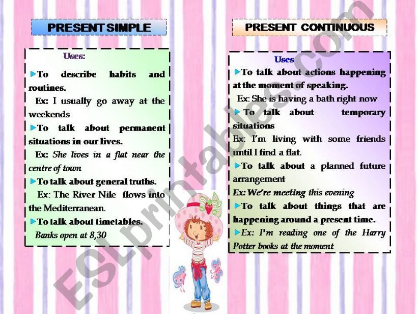 PRESENT SIMPLE vs PRESENT CONTINUOUS