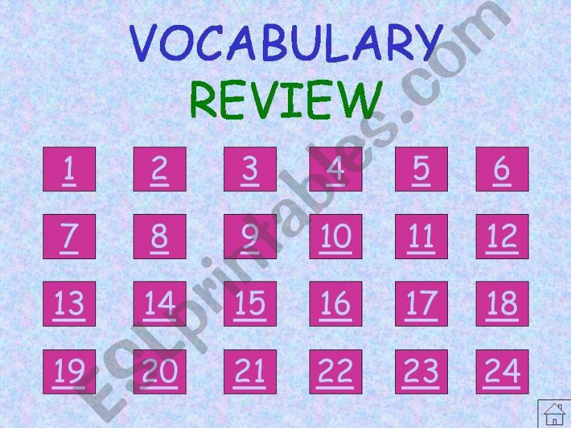 Vocabulary game powerpoint