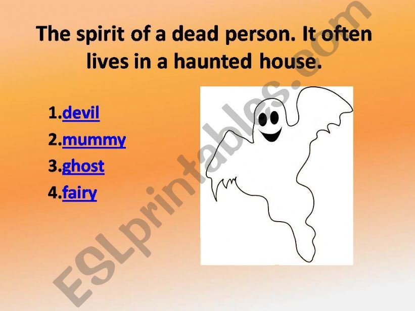 Halloween Quiz Game 2/4 powerpoint