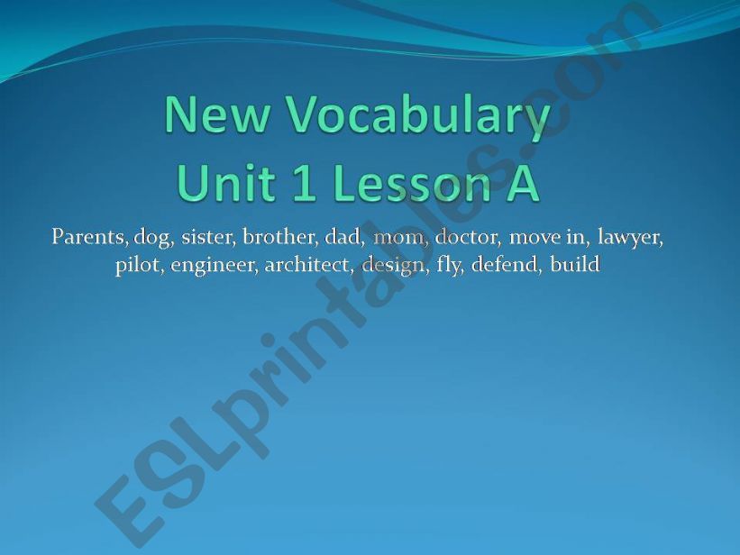 English Zone Unit 1 Lesson A new Vocabulary
