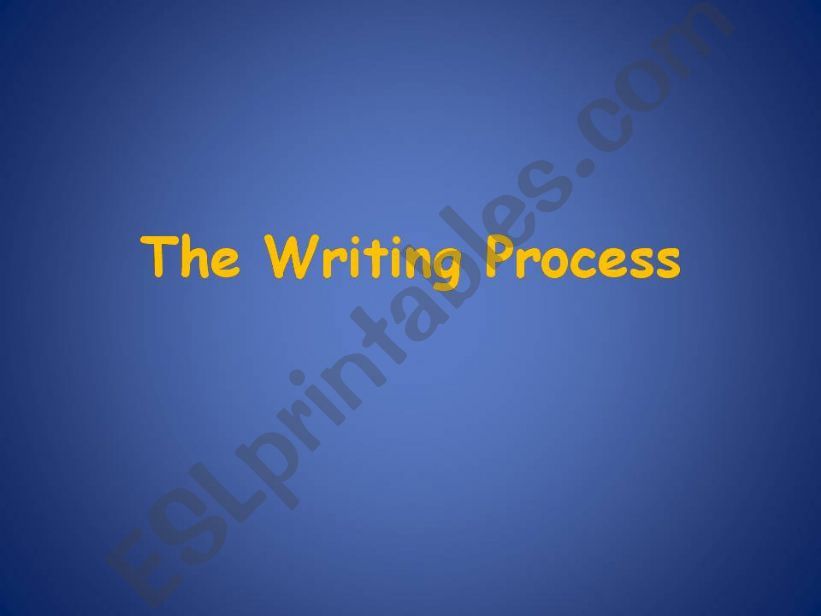 Writing Process  powerpoint