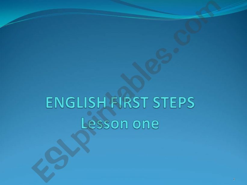 English First Steps - Lesson One 