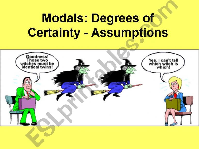 Modals: Degrees of Certainty, Assumptions (might, may, could, must)