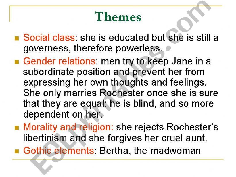major themes in jane eyre