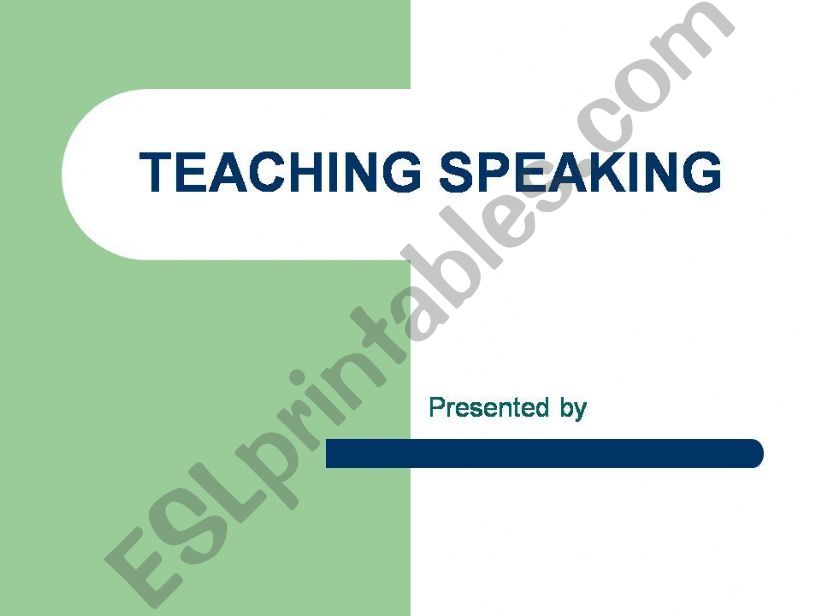 teaching speaking powerpoint