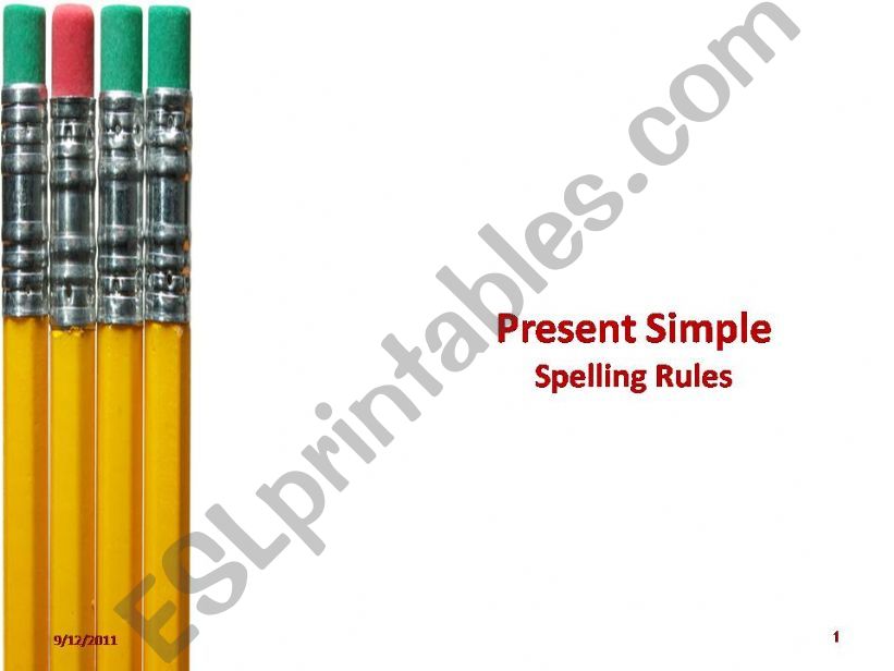 Present Simple - Spelling Rules