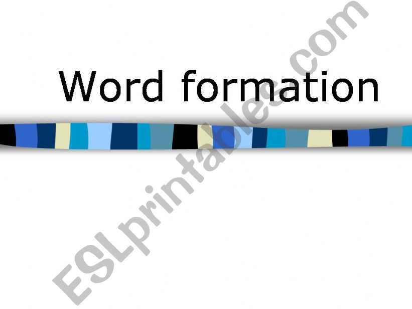 Word formation- prefixes powerpoint