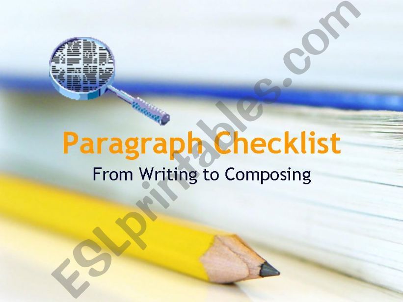 Paragraph Checklist powerpoint