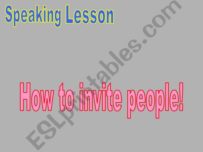 Speaking lesson about how to invite out to different places