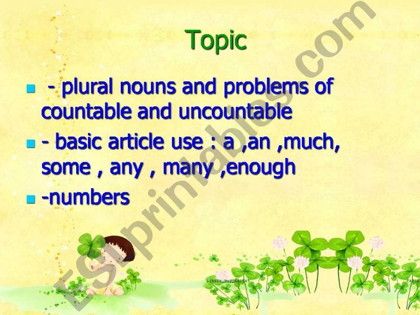 Noun,Article and number powerpoint
