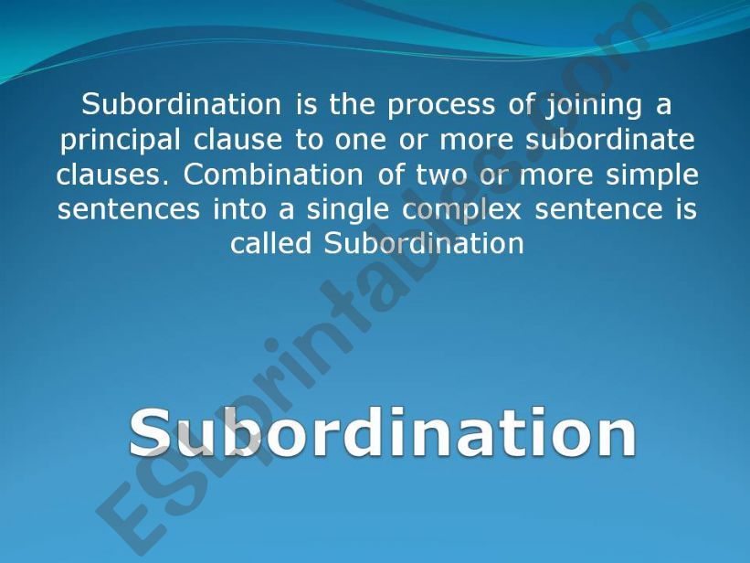 Subordination powerpoint