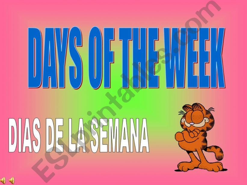 DAYS OF THE WEEK powerpoint