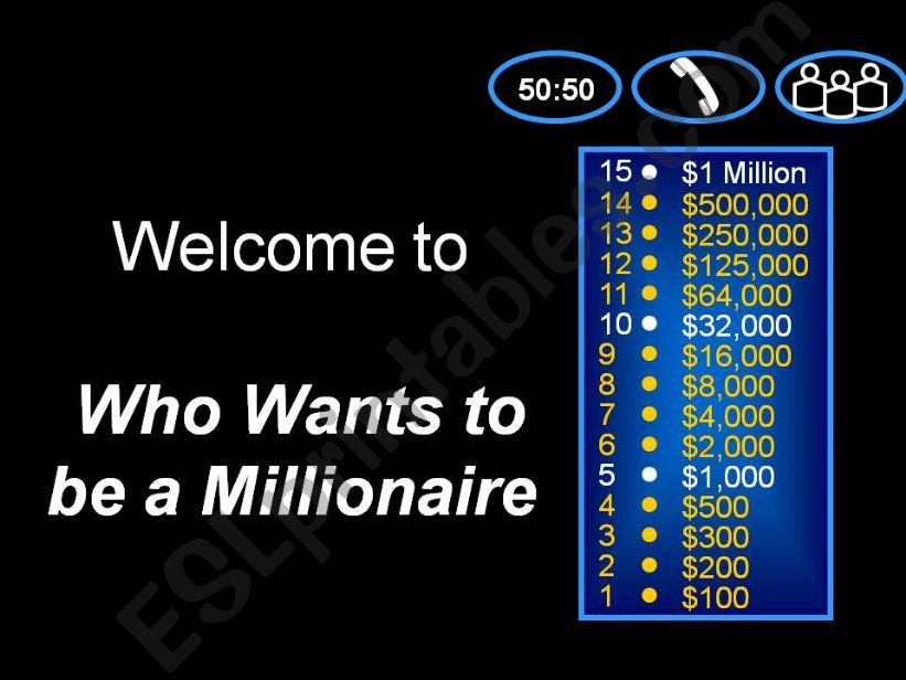 Who wants to be a millionaire?