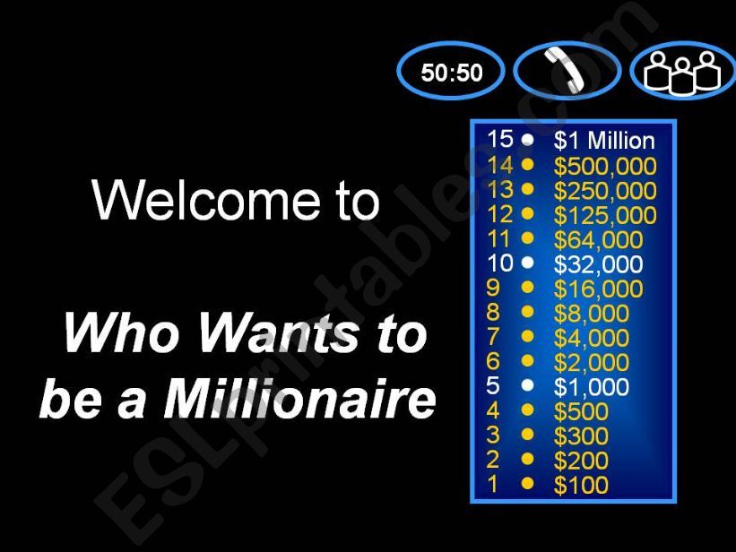 Who wants to be a millionaire?