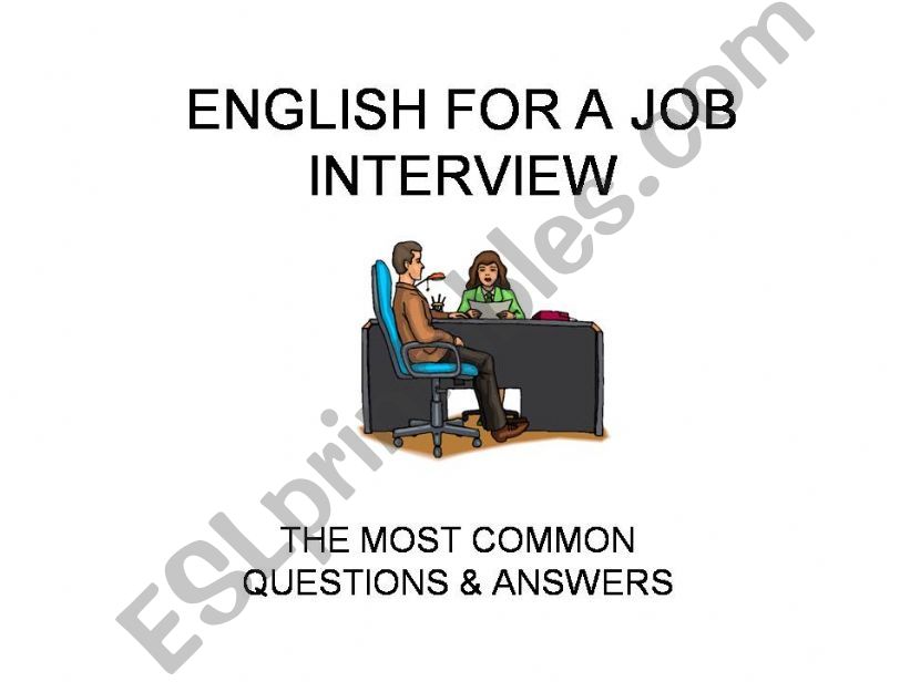 ENGLISH FOR A JOB INTERVIEW powerpoint
