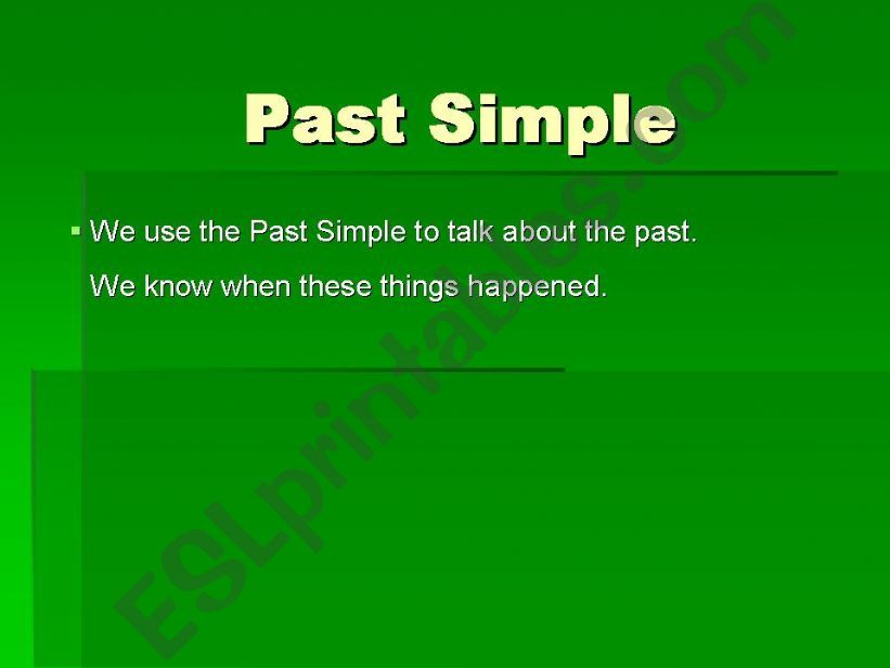 PAST TENSE powerpoint